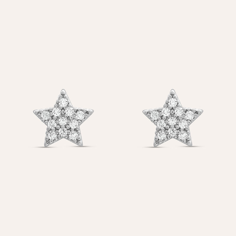 Orecchini Lobo Claire Oro Bianco Cubic Zirconia - Orecchini a Lobo Donna | Stroili