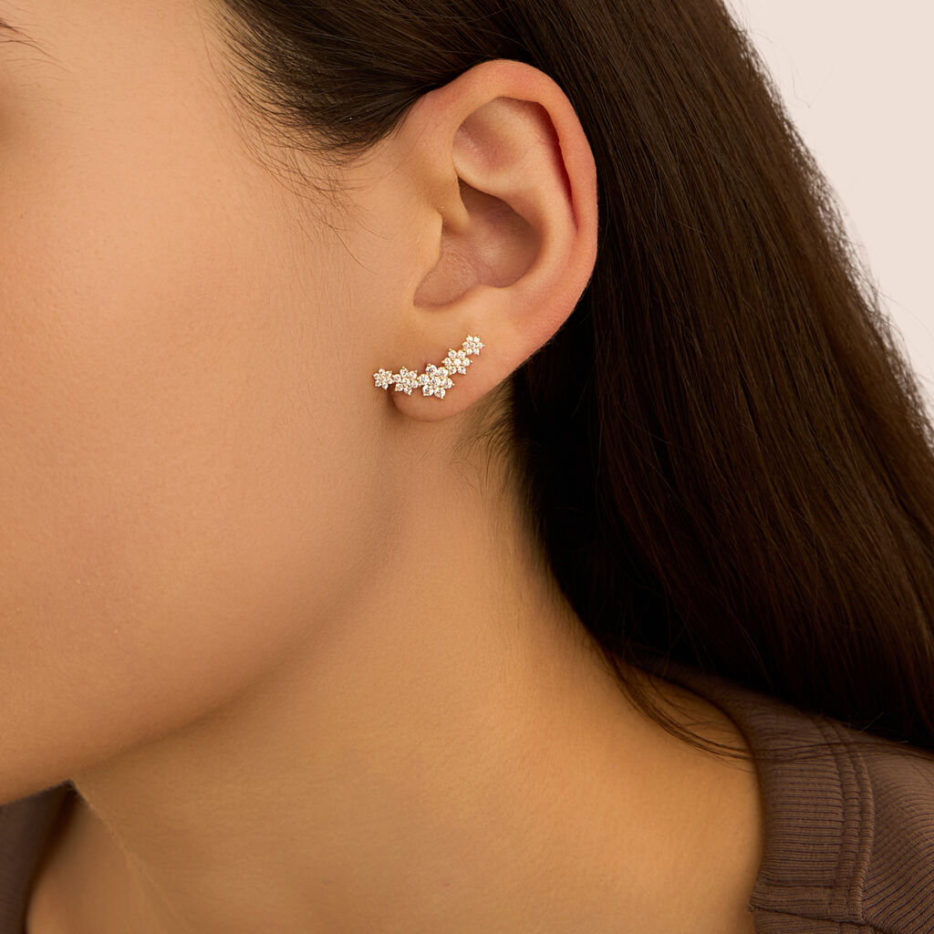 Orecchini Lobo Bon Ton Oro Giallo Cubic Zirconia