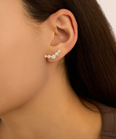Orecchini Lobo Bon Ton Oro Giallo Cubic Zirconia
