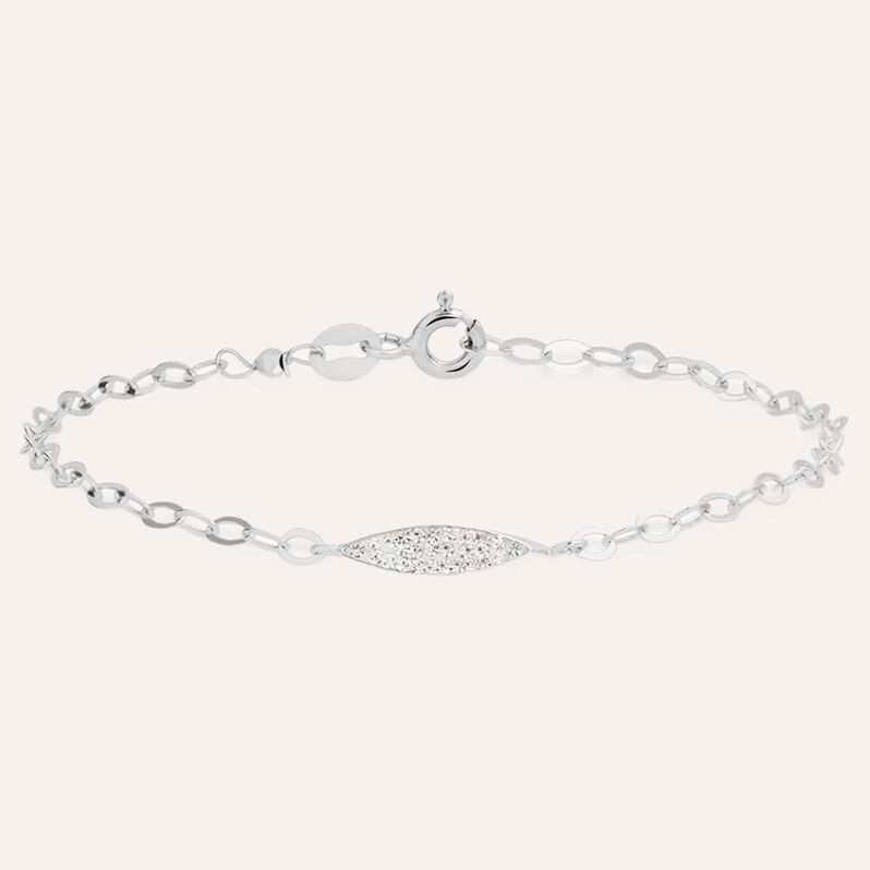 Bracciale Christelle Oro Bianco Cristallo - Bracciali Donna | Stroili