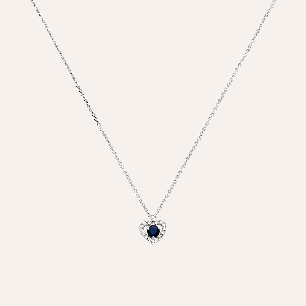 Collana Charlotte Oro Bianco Zaffiro Diamante