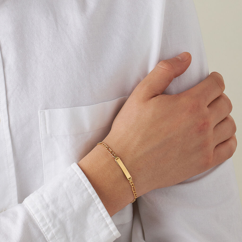 Bracciale Con Targhetta L'homme Or Oro Giallo - Bracciali con Incisione Uomo | Stroili
