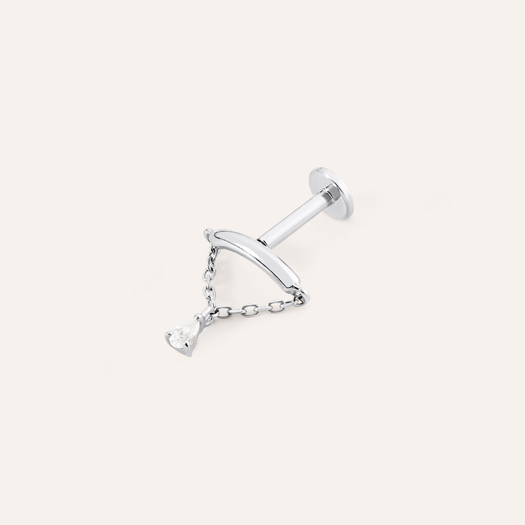 Piercing Orecchio Bon Ton Oro Bianco Cubic Zirconia