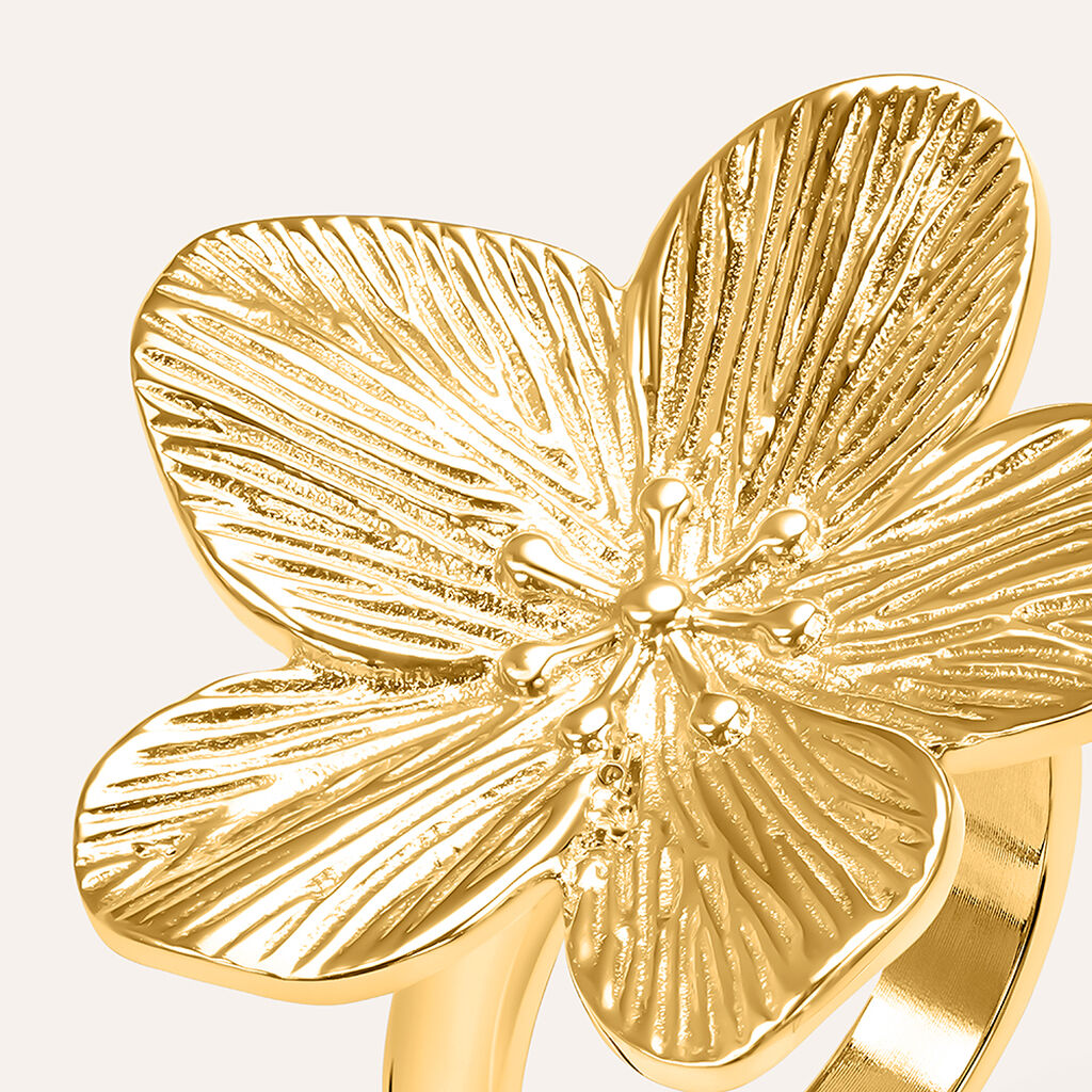 Anello Fantasia Lady Code Acciaio Dorato - Anelli Moderni Donna | Stroili