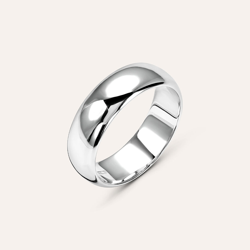 Fede Mantovana Leggera 6 mm Oro Bianco - Anelli con Incisione Unisex | Stroili