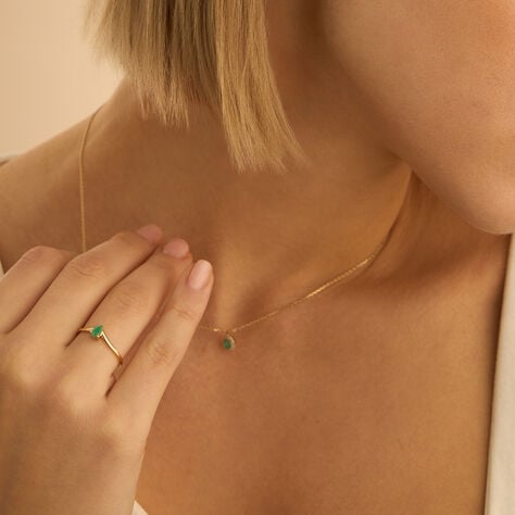Anello Solitario Charlotte Oro Giallo Smeraldo - Anelli con Pietre Donna | Stroili