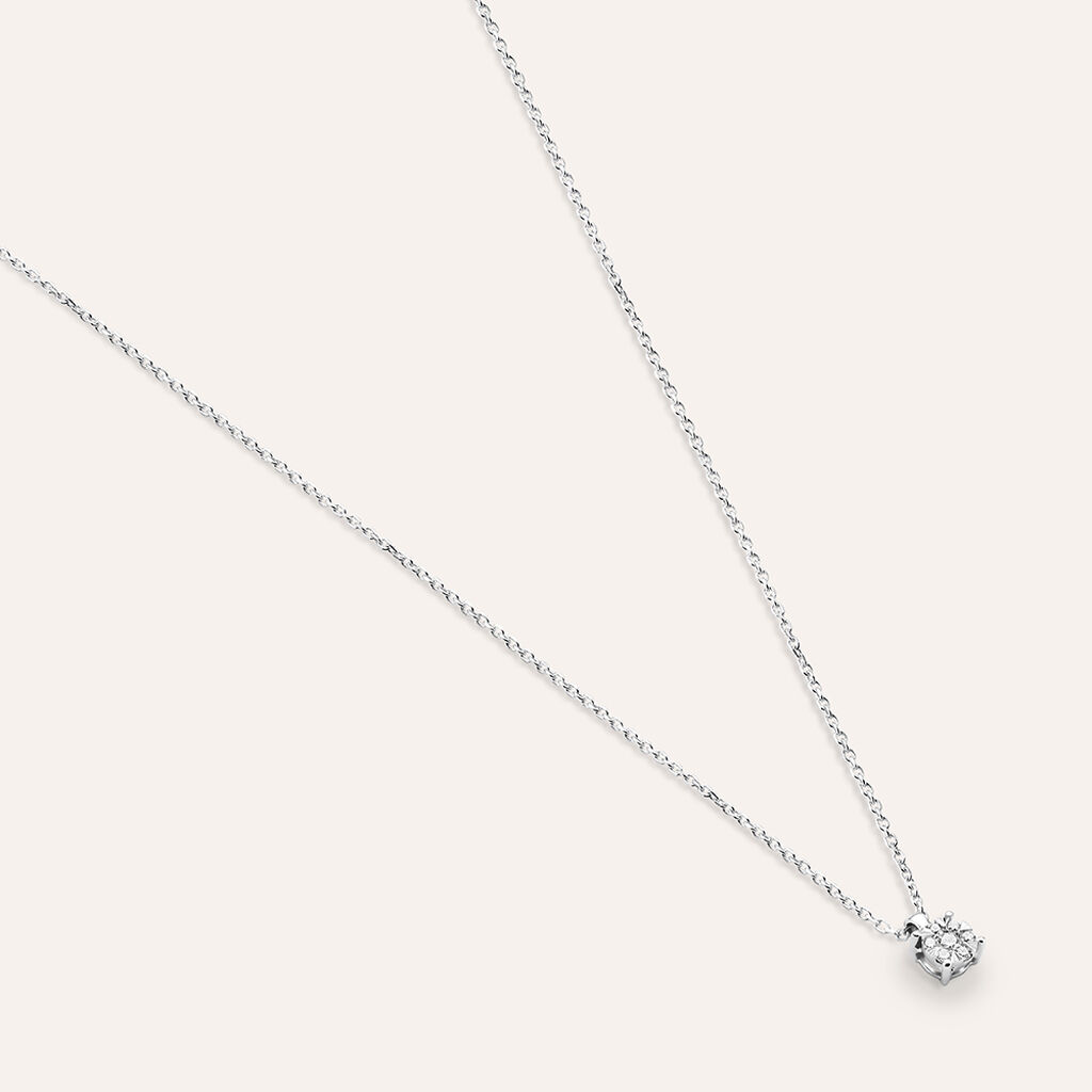 Collana Punto Luce Petali Oro Bianco Diamante - Collane Punto Luce Donna | Stroili