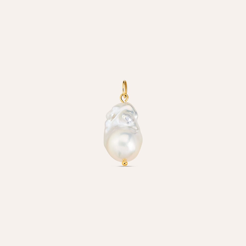Pendente Radiance Acciaio Dorato Perla sintentica