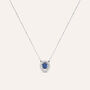 Collana Punto Luce Elizabeth Crown Oro Bianco Zaffiro Diamante