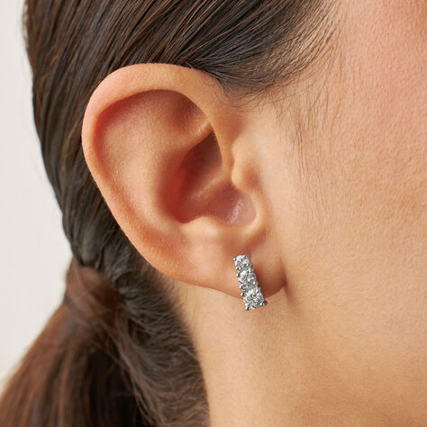 Orecchini Lobo Trilogy Diamade Oro Bianco Diamante Lab-Grown - Orecchini a Lobo Donna | Stroili