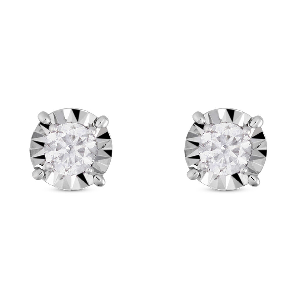 Orecchini Lobo Punto Luce Diamotion Oro Bianco Diamante