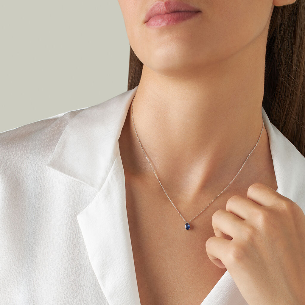 Collana Punto Luce Charlotte Oro Bianco Zaffiro - Collane Punto Luce Donna | Stroili