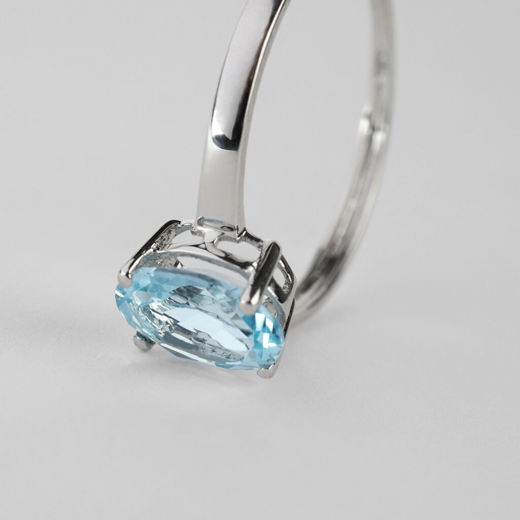 Anello Solitario Amélie Oro Bianco Topazio - Anelli con Pietre Donna | Stroili