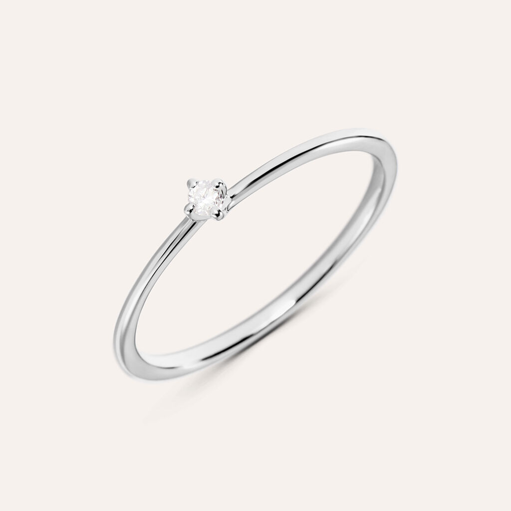 Anello Solitario Grace Oro Bianco Diamante