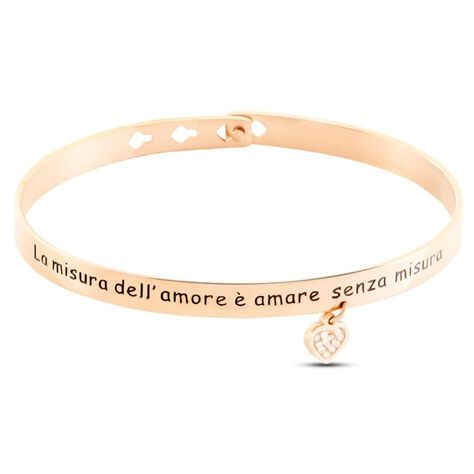 Bangle Lady Message Acciaio Rosa Cristallo - Bracciali Rigidi Donna | Stroili