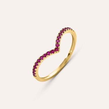Anello Fedina Indiana Charlotte Oro Giallo Rubino