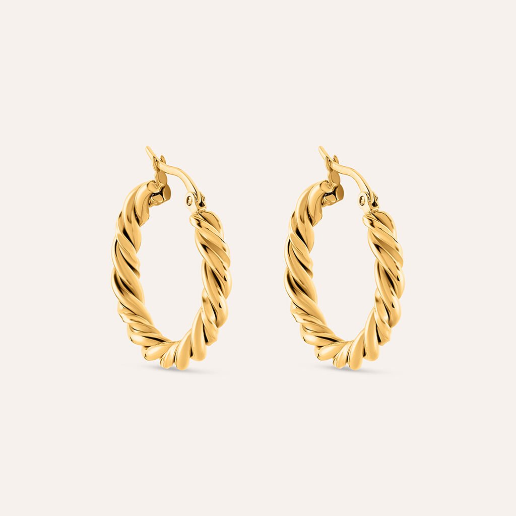 Orecchini A Cerchio Radiance Acciaio Dorato