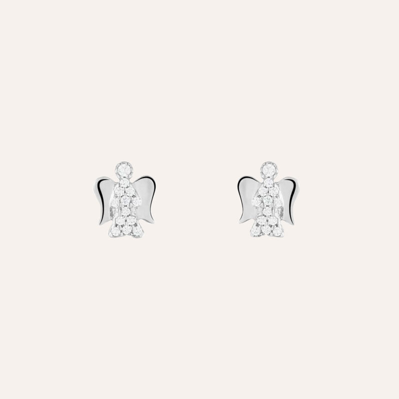 Orecchini Lobo Claire Oro Bianco Cubic Zirconia - Orecchini a Lobo Donna | Stroili