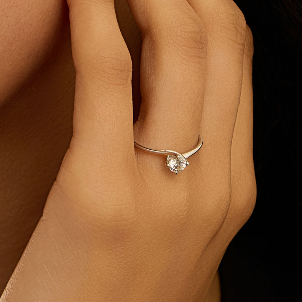 Anello Solitario Valentino Firmamenti Oro Bianco Diamante