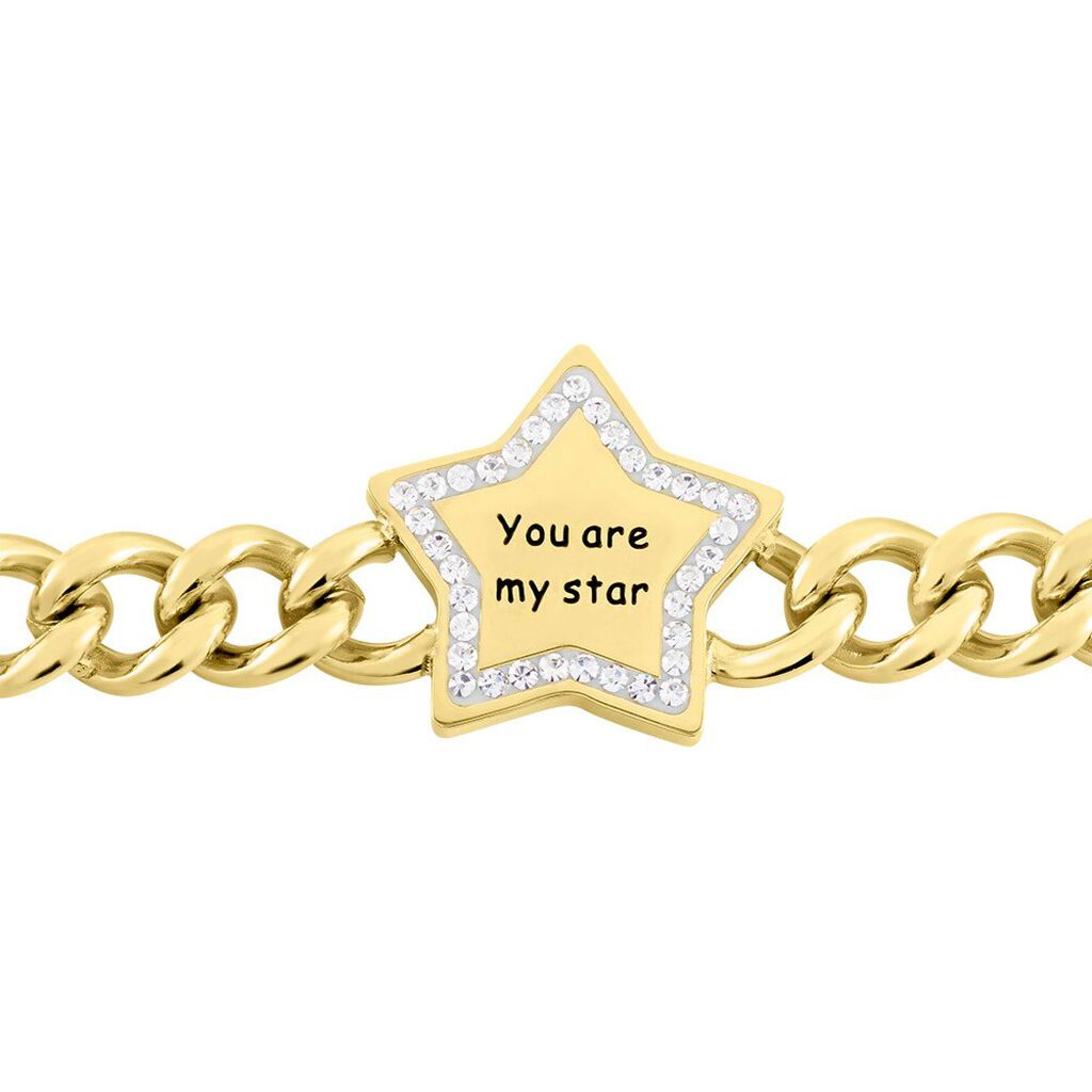 Bracciale Lady Message Acciaio Dorato Spirituality e Cristalli - Bracciali Donna | Stroili