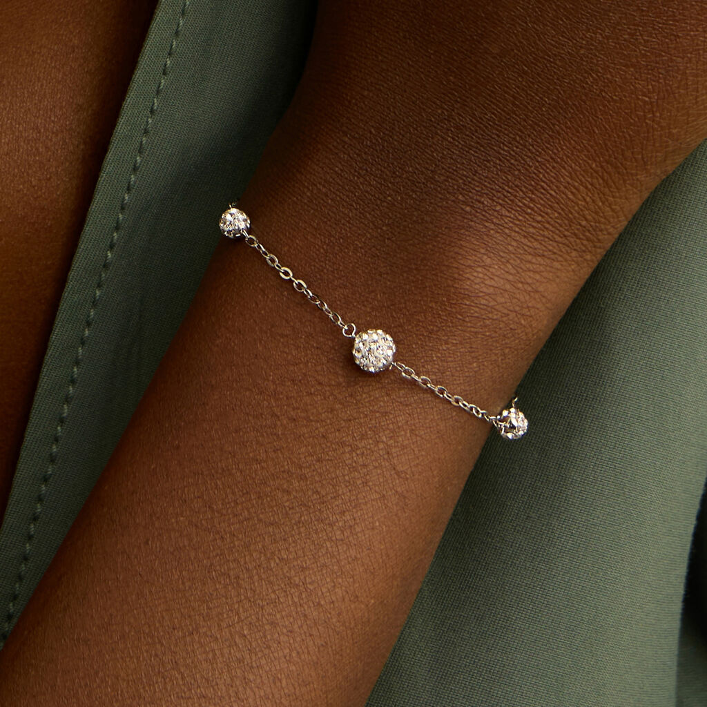 Bracciale Crystal Gold Oro Bianco Cristallo