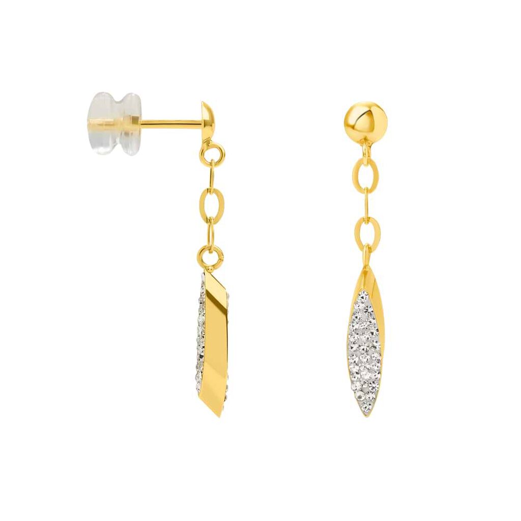 Orecchini Pendenti Christelle Oro Giallo Cristallo - Orecchini Pendenti Donna | Stroili