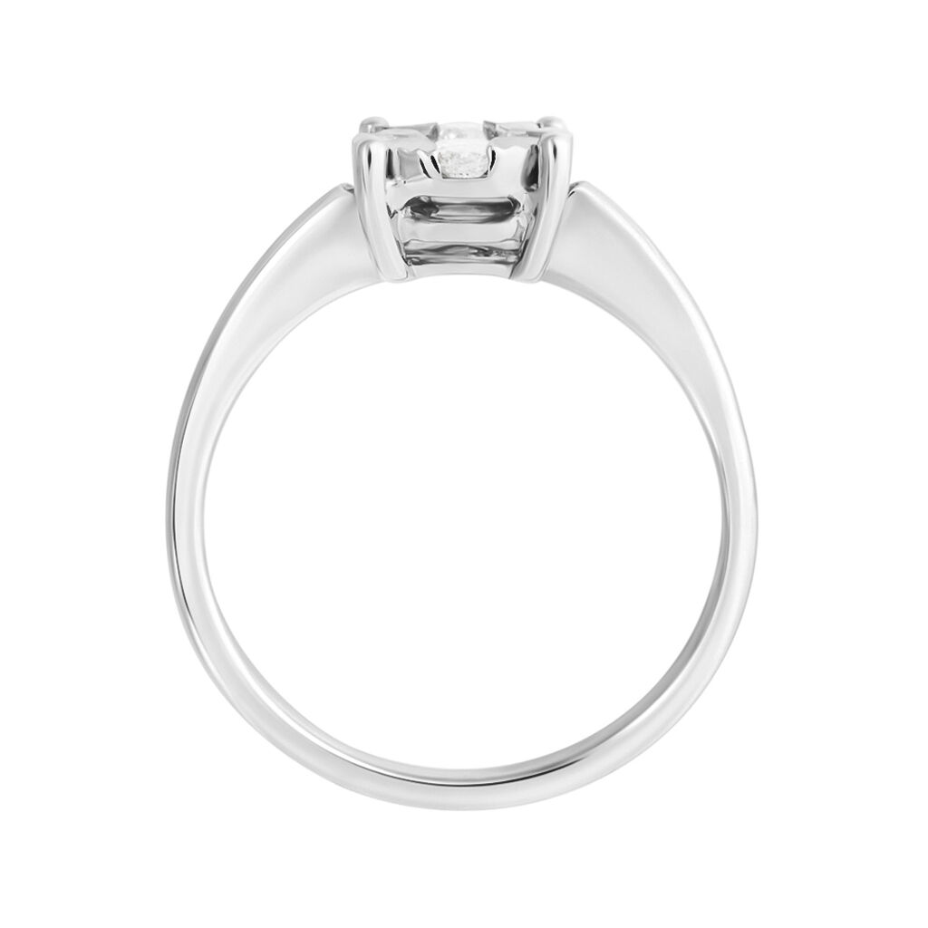 Anello Solitario Petali Oro Bianco Diamante - Anelli con Pietre Donna | Stroili