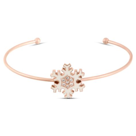 Bangle Lady Sweet Acciaio Rosato Fiocco di neve e Cristalli - Bracciali Donna | Stroili