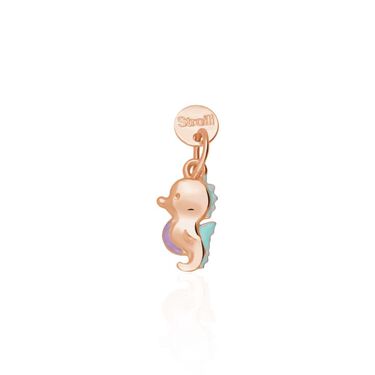 Charm in argento rosato cavalluccio marino