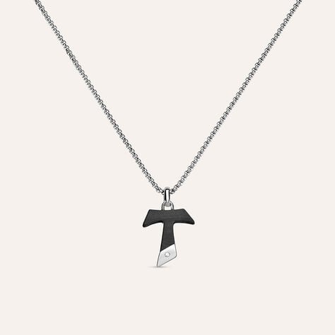 Collana Man Code Acciaio Bicolore Bianco / Nero Cubic Zirconia - Collane Uomo | Stroili