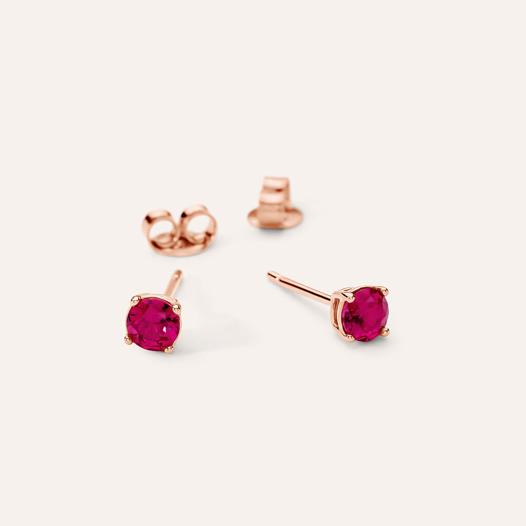 Orecchini Lobo Punto Luce Silver Rainbow Argento Rosa Cubic Zirconia