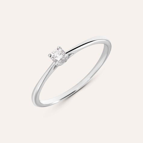 Anello Solitario Grace Oro Bianco Diamante - Anelli con Pietre Donna | Stroili