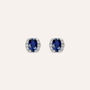 Orecchini Lobo Punto Luce Elizabeth Crown Oro Bianco Zaffiro Diamante