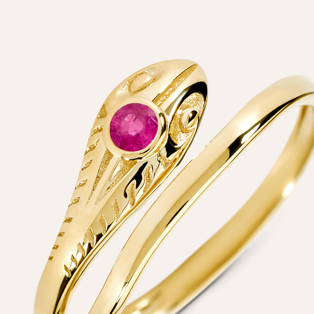 Anello Fantasia Mon Petit Oro Giallo Rubino