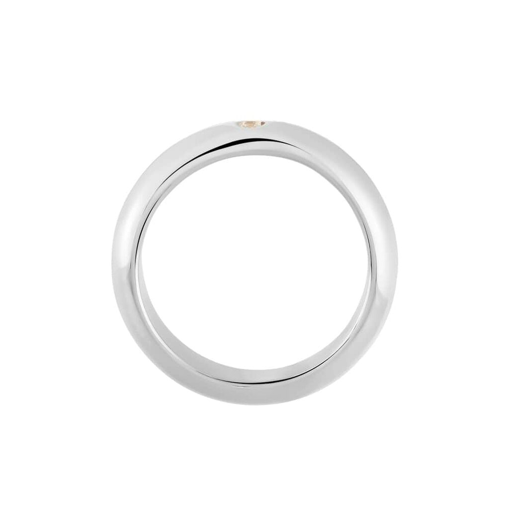 Fede Classica Leggera 5 mm Oro Bianco Diamante - Anelli con Incisione Unisex | Stroili