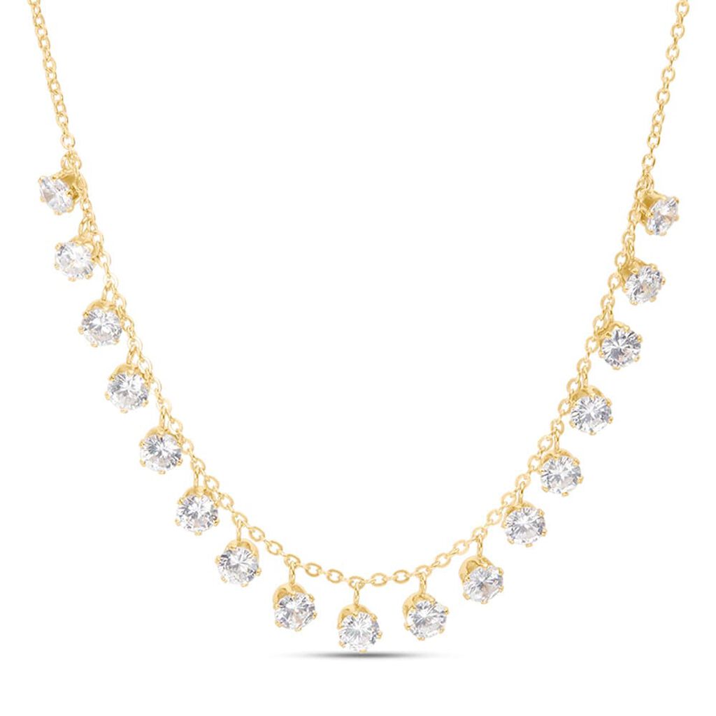 Collana Multi Punto Luce Romantic Shine Metallo Dorato Cristallo