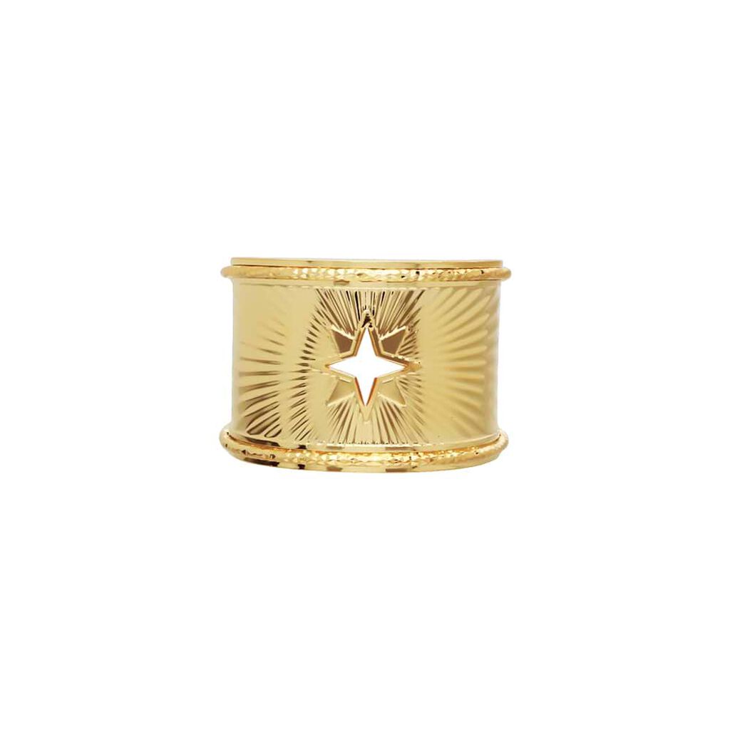 Anello rosa dei venti a fascia in bronzo dorato - Anelli Donna | Stroili