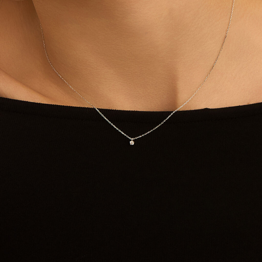 Collana Punto Luce Grace Oro Bianco Diamante