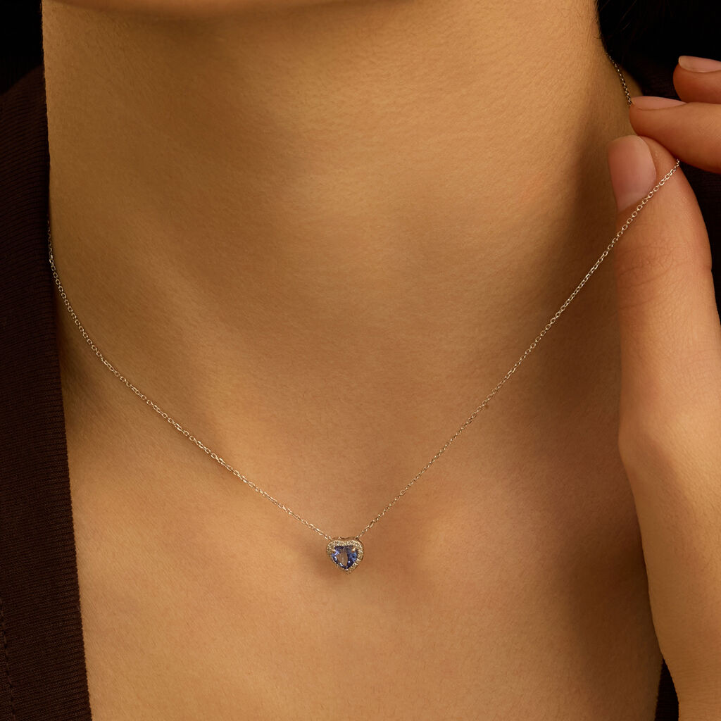 Collana Jasmine Oro Bianco Tanzanite Diamante