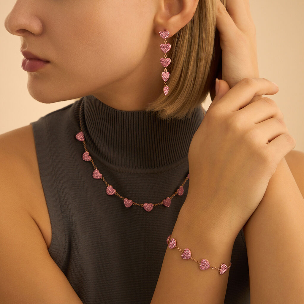 Bracciale Lady Phantasya Acciaio Rosa Cristallo - Bracciali Love Donna | Stroili