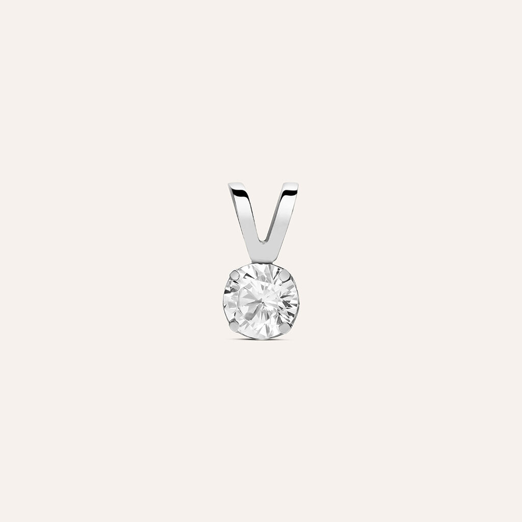 Pendente Punto Luce Po&egrave;me Oro Bianco Cubic Zirconia