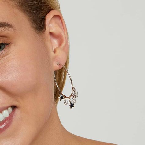 Orecchini A Cerchio Silver Collection Argento Bianco Cubic Zirconia - Orecchini a Cerchio Donna | Stroili
