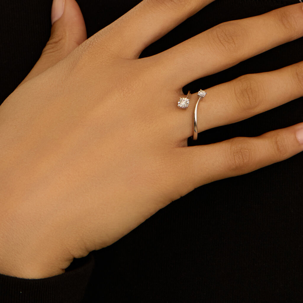 Anello Solitario Diamotion Oro Bianco Diamante