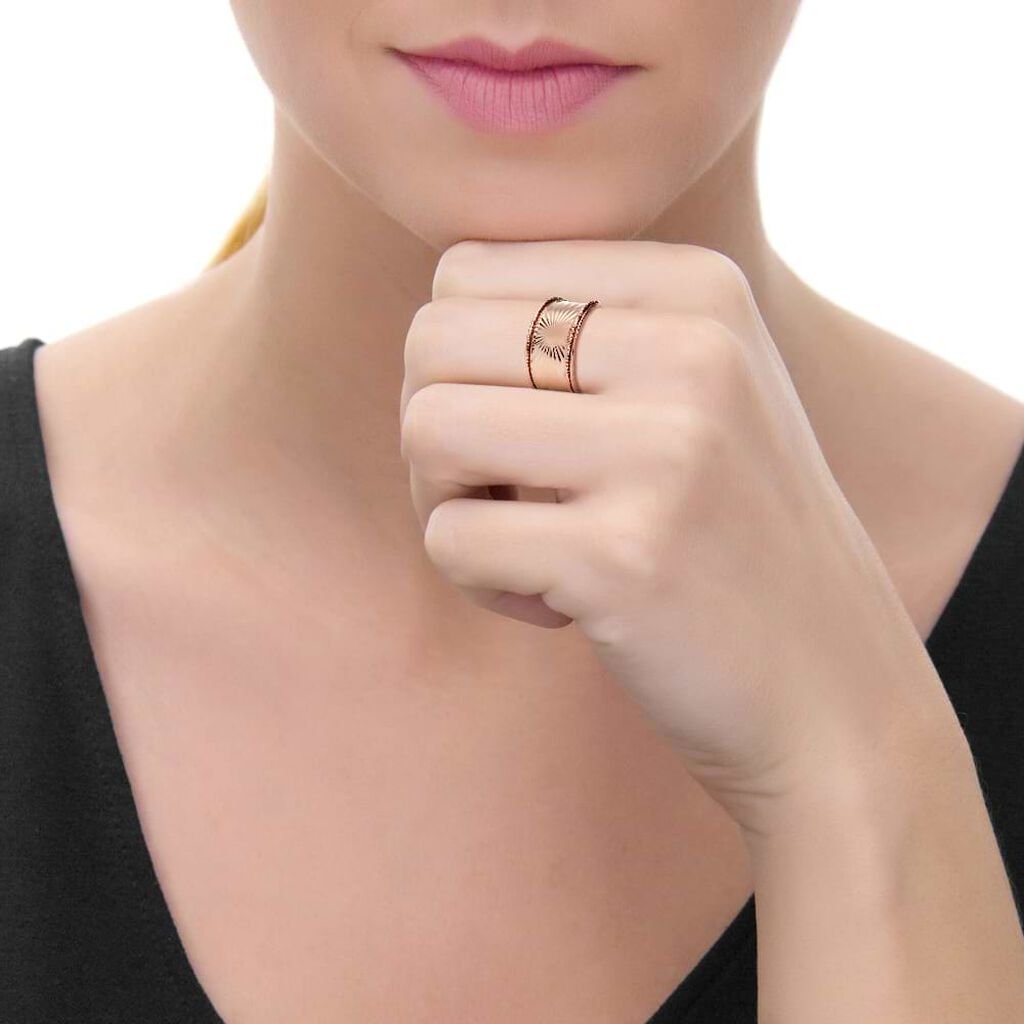 Anello raggi a fascia in bronzo rosato - Anelli Donna | Stroili