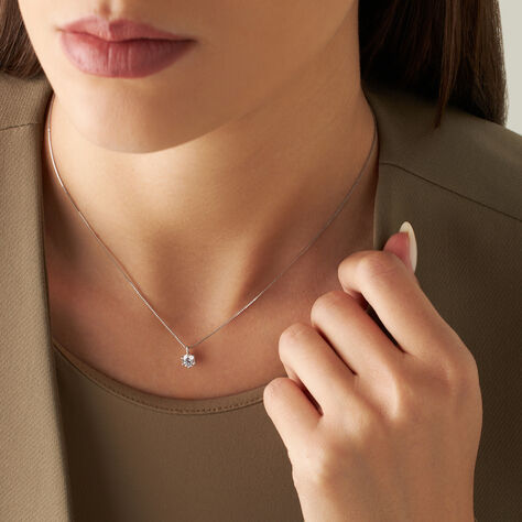Collana Punto Luce Claire Oro Bianco Cubic Zirconia - Collane Punto Luce Donna | Stroili