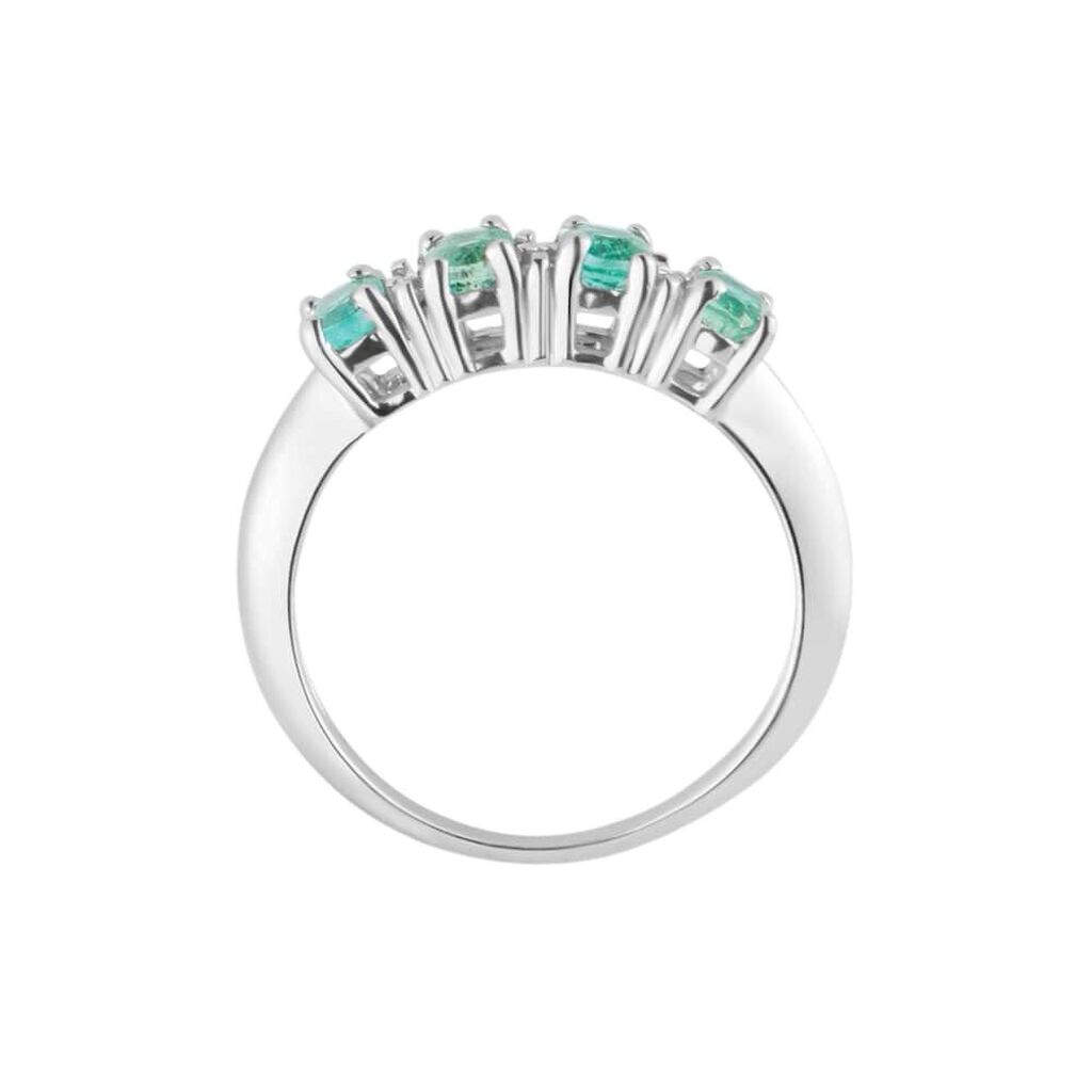 Anello Riviere Charlotte Oro Bianco Smeraldo Diamante - Anelli Riviere Donna | Stroili