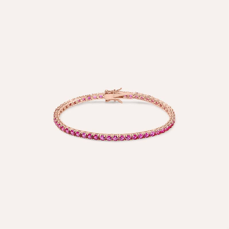 Bracciale Tennis Silver Rainbow Argento Rosa Cubic Zirconia - Bracciali Tennis Donna | Stroili