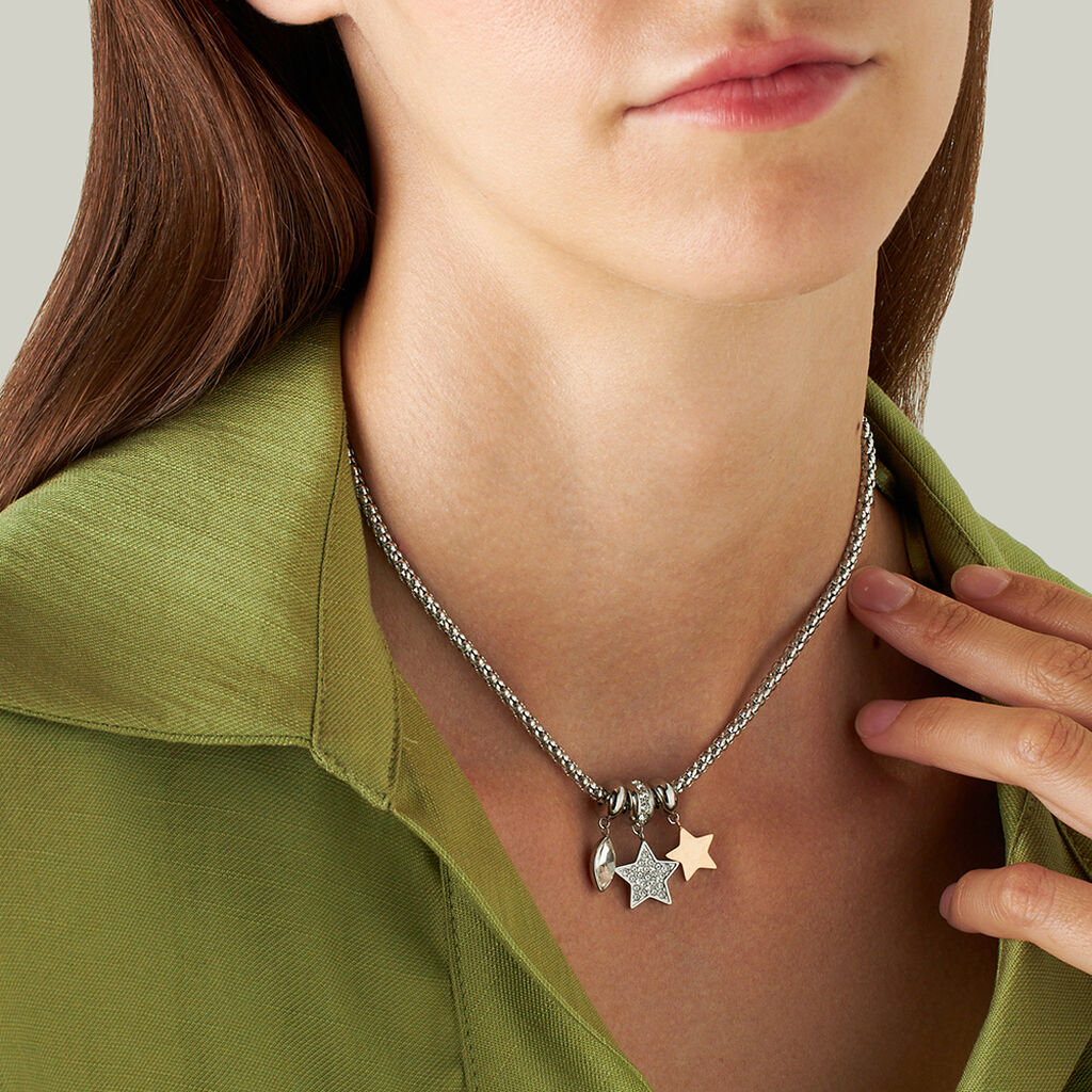 Collana Lady Chic Acciaio Bicolore Bianco / Rosa Cristallo - Collane Donna | Stroili