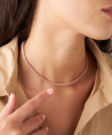 Collana Tennis Romantic Shine Metallo Cristallo