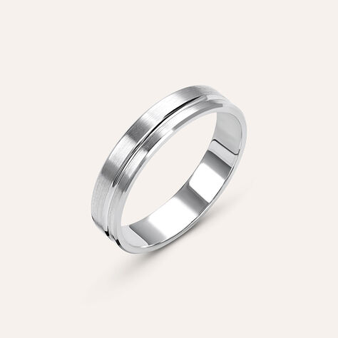Fede Classica Satinata 4 mm Oro Bianco - Anelli con Incisione Uomo | Stroili